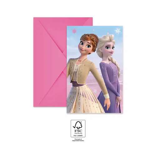 Frozen II Wind Spirit Partyeinladungen mit Umschlägen, 6er Pack, FSC zertifiziert