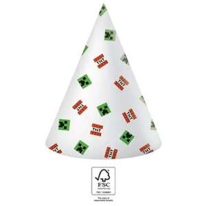 Pălărie de petrecere Minecraft, 6 bucăți, certificat FSC, design Creeper și TNT - Minecraft