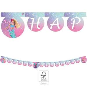 Banner Barbie Fantasy Happy Birthday, decoratiune petrecere - Accesorii pentru petrecere