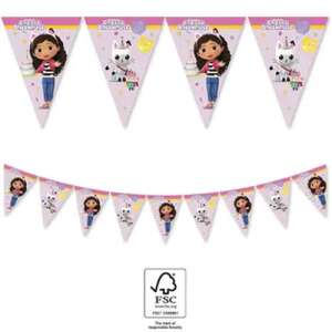 Banner cu steaguri Gabby's Dollhouse, decorațiune de petrecere Gabi babaháza - Accesorii pentru petrecere