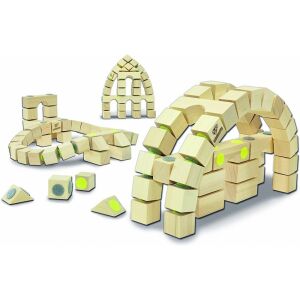 Docklets 42-piece Hook & Loop Toy Bricks Architecture Set - Wooden building game