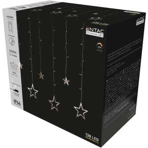 Entac Karácsonyi Függöny IP44 138 LED 12db csillag 8F + időzítő 2x1m IR távirányítóval (ECCL-138-SS-2X1) 74447253 