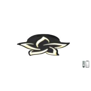 MASTERLED Lucero Esteban 72W fekete mennyezeti lámpa távirányítóval és mobil applikációval vezérelhető, 60cm átmérőjű - MasterLED