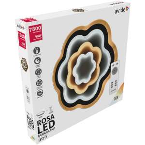 Avide Design Mennyezeti Lámpa Rosa 98W(49+49) RF Távirányítóval 74448686 