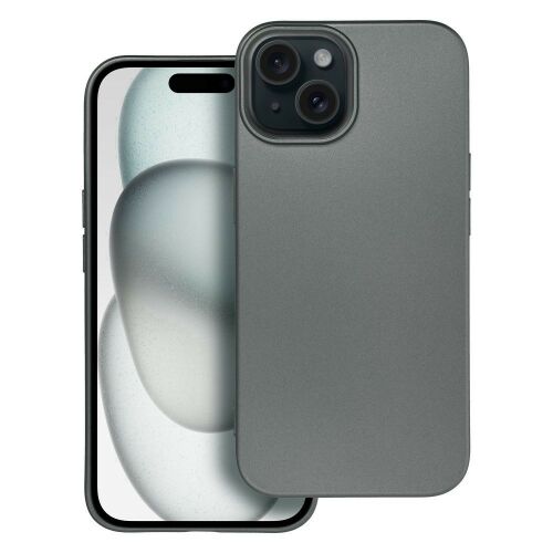 iPhone 15 Szürke Fém Tok - TPU Védelem