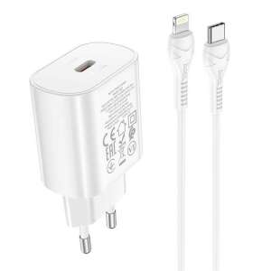 Hoco Jetta N22 25W ładowarka sieciowa USB-C z kablem Lightning, biała - Kabel Lightning
