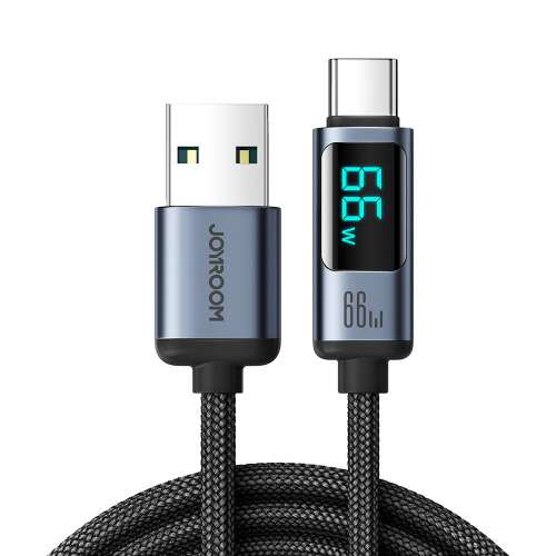 Кабел Joyroom S-AC066A16 USB-C към USB-A 66W с LED дисплей, черен