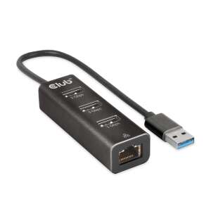 Club 3D CSV-1430A USB 3.2 Gen1 Type-A hub Gigabit Ethernettel, 3 porttal, fekete - Club3D
