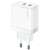 Încărcător rapid USAMS 40W cu două porturi USB-C GaN, alb