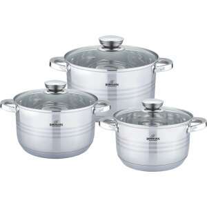 Bohmann Edénykészlet fedővel, 6 részes, indukciós, rozsdamentes acélból.