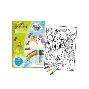 Crayola Mini Kids Uni Creatures omaľovánka s fixkami, 18 strán, 4 fixky, pre deti od 2 rokov