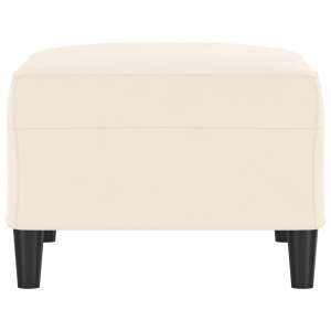 vidaXL krémszínű bársony lábzsámoly fekete lábakkal - Lábtartó, puff