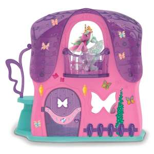 Galupy Unicorn Butterfly House playset, featuring a pink and purple house with a unicorn on the balcony - Figure