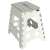 Light grey folding step stool with white polka dots, non-slip surface, 39 cm high