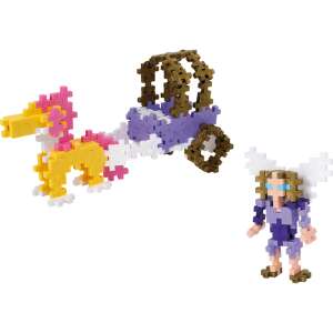 Plus-Plus Pastel 170 piece building set, build a horse, carriage and fairy figure - Plastic Building Toy