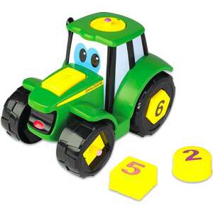 Tomy John Deere Learn and Pop Johnny Tractor shape sorting toy with numbers, green tractor with yellow blocks - Shape Sorting Toy