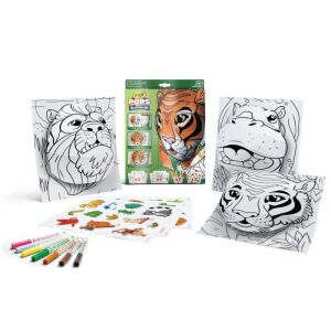 Crayola POPs 3D Dżungla Zestaw do kolorowania z pisakami i naklejkami - Książka