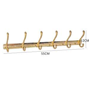 TRENDY S 6-hook gold bathroom towel rack, 55cm long - Standing hanger