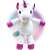 Jucărie de pluș unicorn alb cu copite roz și coamă albastră, Lansay Mon Bébé Cabrioles