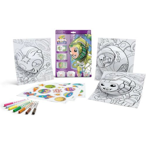 Crayola POPs 3D Space Activity Set with markers, coloring pages, and stickers