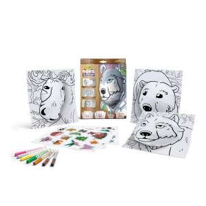 Crayola POPs 3D Activity Set Wilderness, vyfarbi a vytvor 3D zvieracie umenie, obsahuje fixky, omaľovánky, nálepky a lepidlo