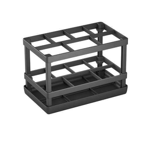 Metaltex Posatex kitchen utensil drying rack, gray, 2-tier, 12 compartments