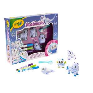 Crayola Washimals Ledeni Svijet Set za igru sa životinjama koje mijenjaju boju, markerima i četkom - Igračka