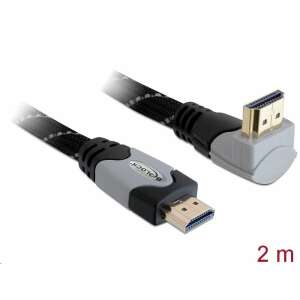 Delock 82994 High Speed HDMI cable with right angle connector, 2 meters long, black and grey - HDMI Cable