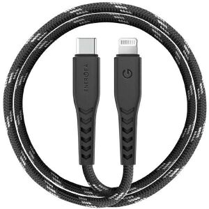 ENERGEA Nyloflex USB-C - Lightning kábel, fekete, 3 méter - Energea