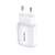 USAMS T18 Single USB Utazói Töltő, fehér, 2.1A gyors töltés, EU dugó