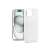 White silicone phone case with card holder for Apple iPhone 15