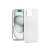White silicone phone case with card holder for Apple iPhone 15
