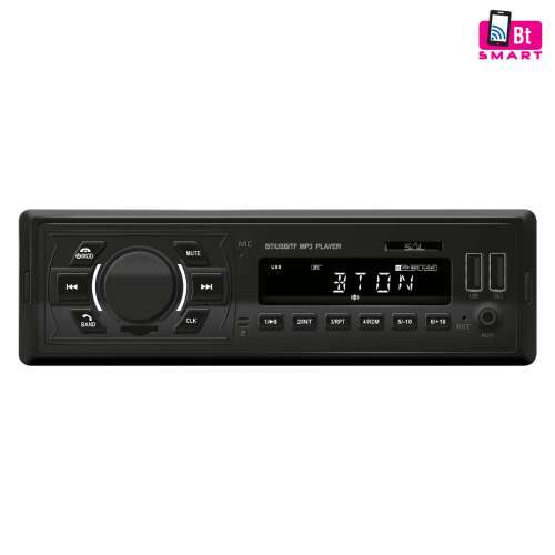 Radio auto BT-FM-USB-mSD-AUX cu afișaj LED alb
