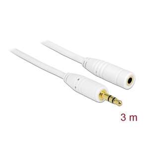 Delock 3m white 3.5mm stereo jack extension cable, male to female - Cable