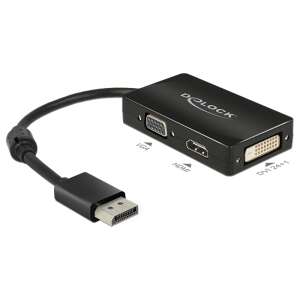 Delock DisplayPort 1.1 to VGA, HDMI, DVI adapter, black - DisplayPort Adapter
