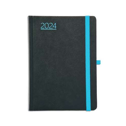 TOPTIMER "Nero" A5 fekete-kék tervező naptár 2024