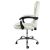 Pepita off-white eco-leather office chair with padded armrests, side view
