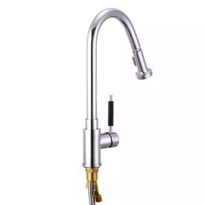 Chrome kitchen faucet with pull-out spray head - Nonbrand Faucet