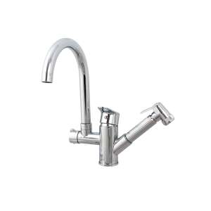 TRENDY S konyhai csaptelep kihúzható zuhannyal, króm - Trendy S Csaptelep