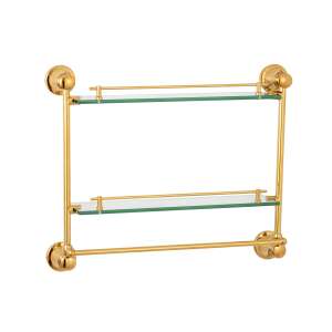 Gold bathroom shelf with towel bar, TRENDY S, 2 shelves - Other bathroom accessory
