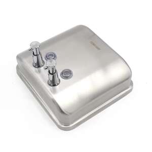 Stainless steel double liquid soap dispenser, 1500ml, chrome, wall mounted - Soap Dispenser