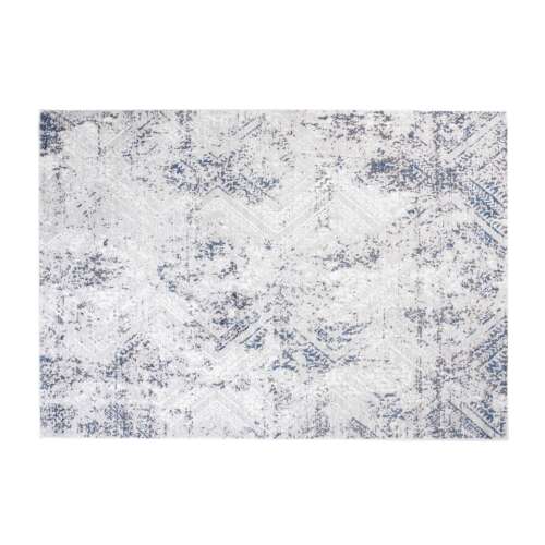 Modern SZŐNYEG SKY Q169A szőnyeg, 160x220cm, kék és fehér geometrikus mintával