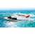 Jamara Swordfish 7.2V remote control boat with LED light, white, in use