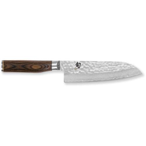 KAI Shun Tim Mälzer Santoku szakácskés, 18 cm, damaszkusz acél, diófa nyél