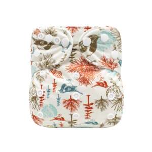 Vreckový umývateľný plienkový obväz s lesným vzorom, opakovane použiteľný plienkový obväz pre bábätká, ekologický plienkový obväz, vzor s vtákmi a stromami - Prateľné plienky