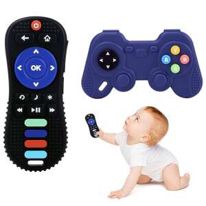 Hazelnut, Szilikon 2 db Baba fogászati, ​​rágóka játékok, HA001, Fekete