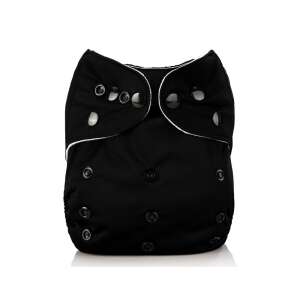Čierna vrecková umývateľná plienka, opakovane použiteľná plienka pre bábätká, látková plienka, vrecková plienka, čierna plienka - Prateľné plienky
