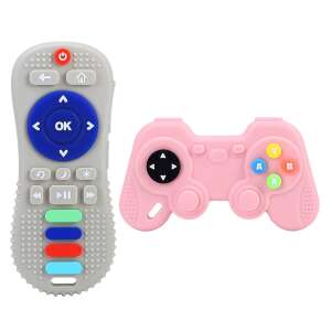 Hazelnut szilikon távirányító és rózsaszín gamepad fogzási játékok - Baba fogápolás