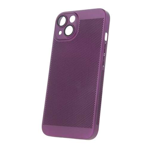 Airy purple perforated iPhone X / XS case with camera protection, angled view