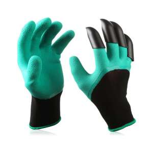 Zöld kerti kesztyűk fekete karmokkal, Kerti Genie kesztyűk - Ásó